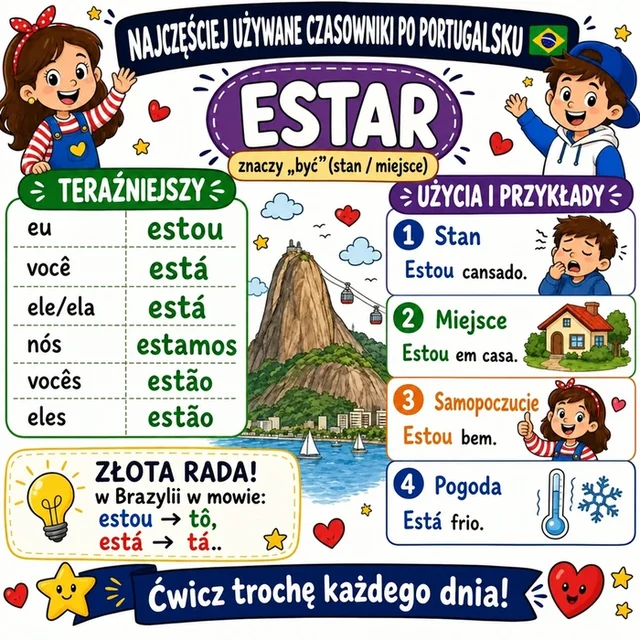 Mapa myśli: czasownik ESTAR